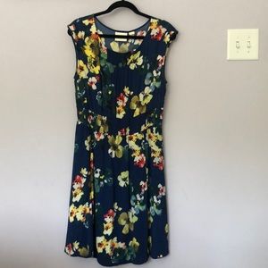 Anthropology maeve blue floral dress in size medium
